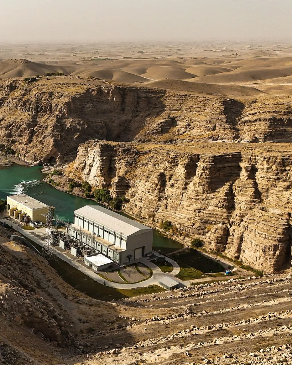 Kajaki Dam along the Helmand River in Helmand Province, showing water, surrounding mountains, and dramatic natural scenery in southern Afghanistan.
