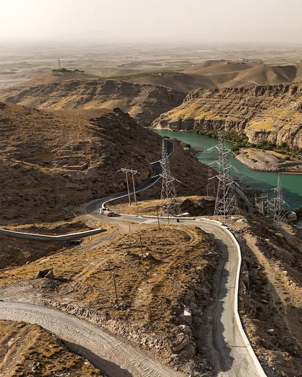 Kajaki Dam along the Helmand River in Helmand Province, showing water, surrounding mountains, and dramatic natural scenery in southern Afghanistan.