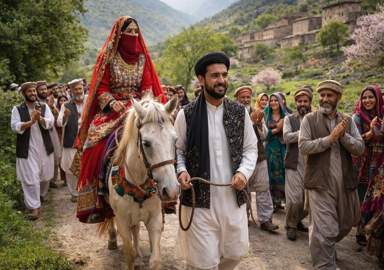 afghan-wedding-horse-procession